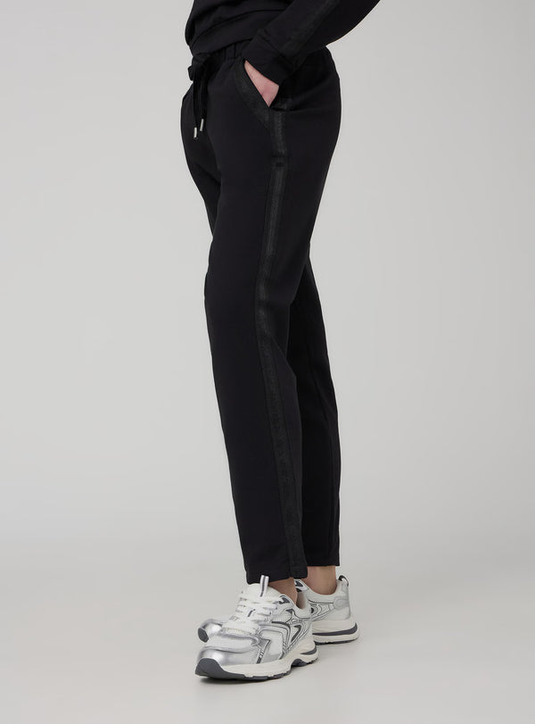 TERRANOVA SATIN-EFFECT TROUSERS WITH SIDE STRIPE