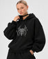 CROPP WOMEN'S BLACK OVERSIZED RHINESTONE SPIDER HOODIE