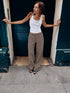 SUBLEVEL WIDE LEG SWEATPANTS - BROWN