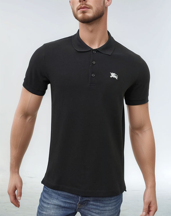 BURBERRY EKD EMBROIDERED POLO BLACK