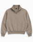 PULL&BEAR OVERSIZED PIQUÉ QUARTER ZIP SWEATSHIRT
