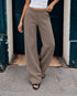 SUBLEVEL WIDE LEG SWEATPANTS - BROWN