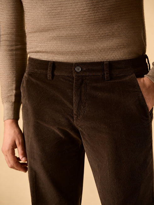 ANGELICO MEN'S CORDUROY CHINO –DARK- BROWN
