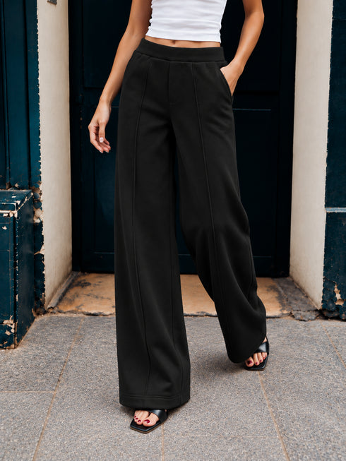 SUBLEVEL WIDE LEG SWEATPANTS - BLACK