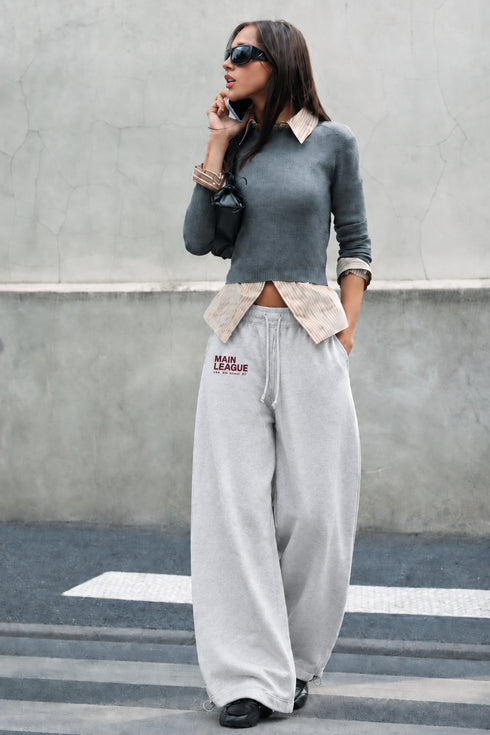 SINSAY MAIN LEAGUE WIDE LEG ADJUSTABLE HEM JOGGERS