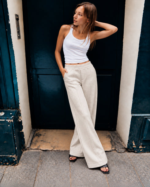 SUBLEVEL WIDE LEG SWEATPANTS - IVORY
