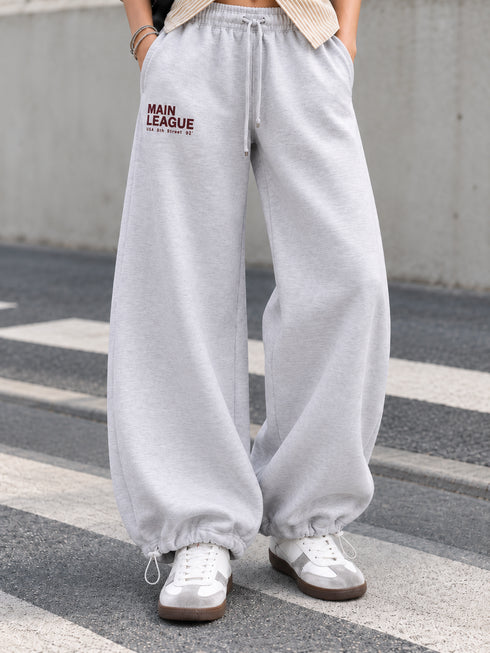 SINSAY MAIN LEAGUE WIDE LEG ADJUSTABLE HEM JOGGERS