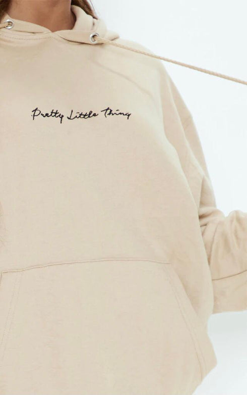 PRETTY LITTLE THING SAND EMBROIDERED OVERSIZED HOODIE - MUQQI