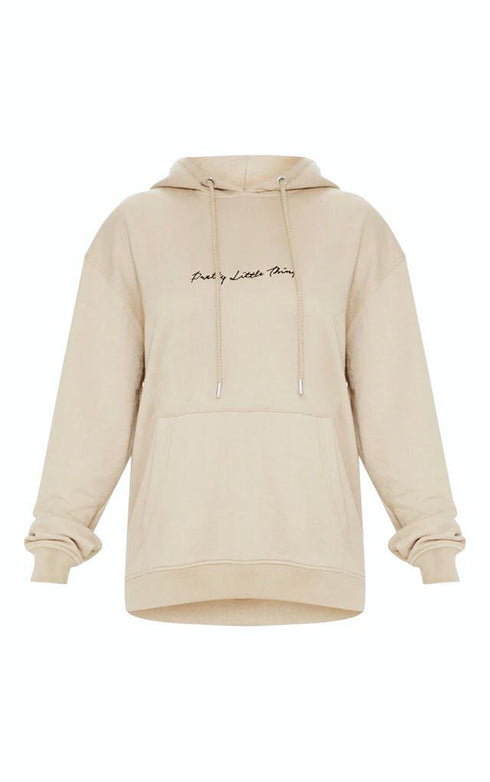 PRETTY LITTLE THING SAND EMBROIDERED OVERSIZED HOODIE - MUQQI