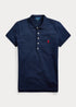POLO RALPH LAUREN WOMEN'S SLIM FIT STRETCH POLO SHIRT- NAVY