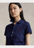 POLO RALPH LAUREN WOMEN'S SLIM FIT STRETCH POLO SHIRT- NAVY