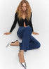 MANGO FIONA FLARE MID WAIST FULL LENGTH JEANS
