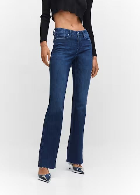 MANGO FIONA FLARE MID WAIST FULL LENGTH JEANS