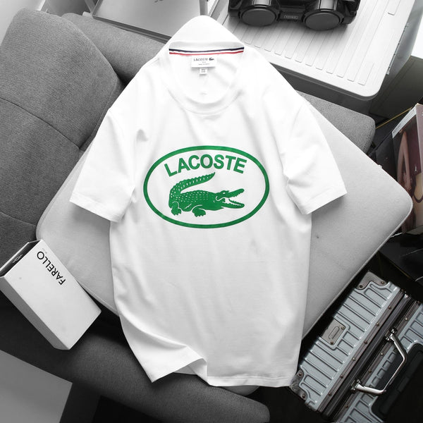 LACOSTE MEN'S TONE-ON-TONE BRANDED COTTON T-SHIRT