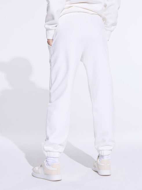 SINSAY WOMENS BASIC JOGGERS - WHITE