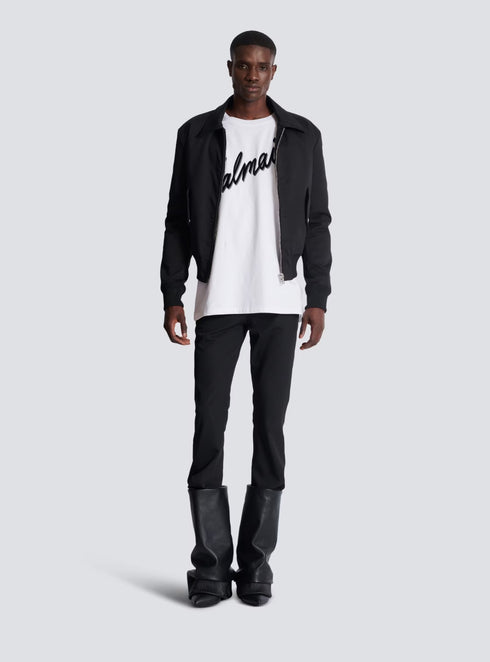 BALMAIN FLOCKED LETTER LOGO T-SHIRT