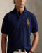POLO RALPH LAUREN LEATHER BIG PONY MESH POLO SHIRT