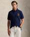POLO RALPH LAUREN LEATHER BIG PONY MESH POLO SHIRT