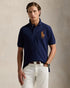 POLO RALPH LAUREN LEATHER BIG PONY MESH POLO SHIRT