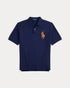 POLO RALPH LAUREN LEATHER BIG PONY MESH POLO SHIRT