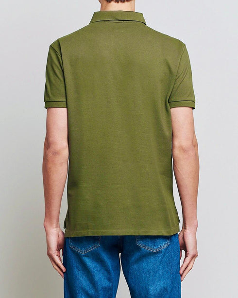 POLO RALPH LAUREN CUSTOM SLIM FIT ICONIC MESH POLO SHIRT - OLIVE