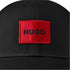 HUGO COTTON TWILL CAP WITH RED LOGO LABEL - BLACK