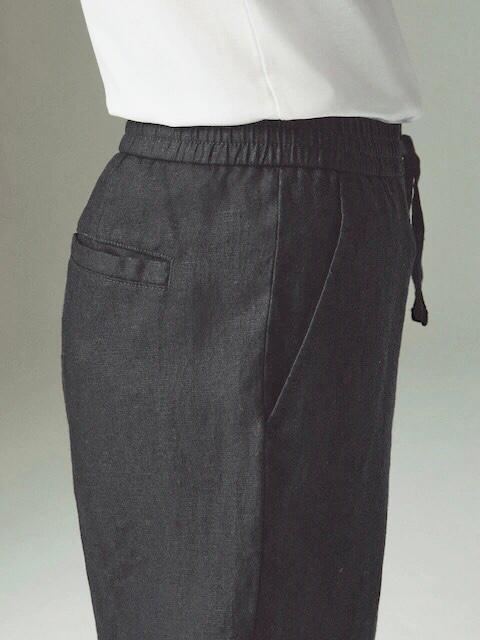 ZARA LINEN TEXTURED TROUSER - CHARCOAL