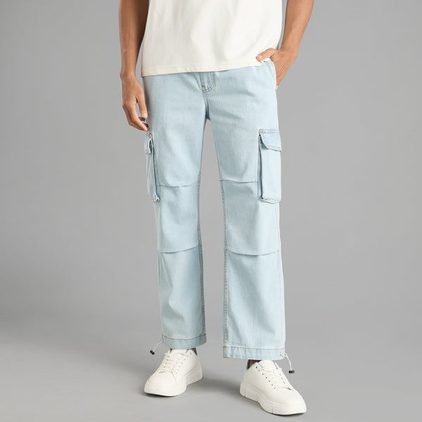 MAX MENS DENIM CARGO PANTS