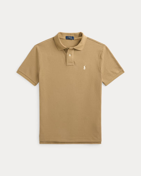 POLO RALPH LAUREN CUSTOM SLIM FIT ICONIC MESH POLO SHIRT - BEIGE