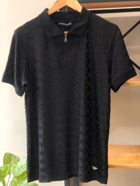 EMPORIO ARMANI ALL-OVER EAGLE LOGO POLO SHIRT