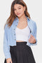 FOREVER 21 RAW-HEM CROPPED DENIM JACKET