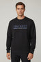 HACKETT LONDON CREWNECK SWEATSHIRT WITH SIGNATURE LOGO - BLACK