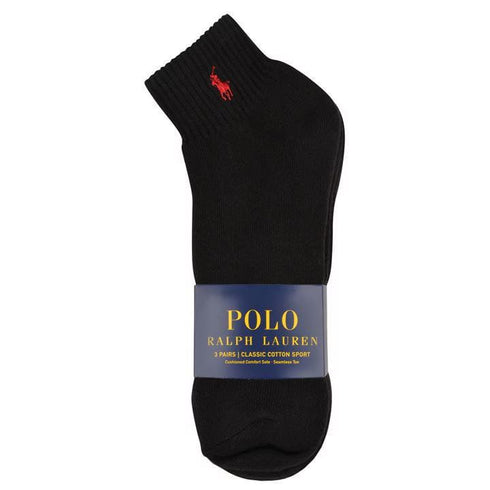 POLO RALPH LAUREN ANKLE CLASSIC COTTON SPORTS SOCKS (3 PAIRS)
