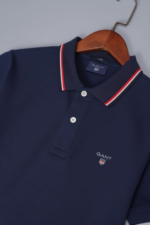 GANT FITTED STRIPED PIQUE POLO SHIRT