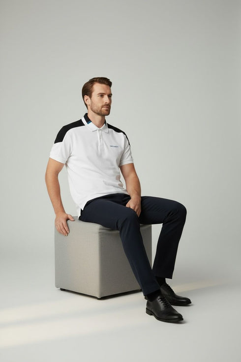 HACKETT SPORTS COLOR BLOCK PIEQUE POLO SHIRT