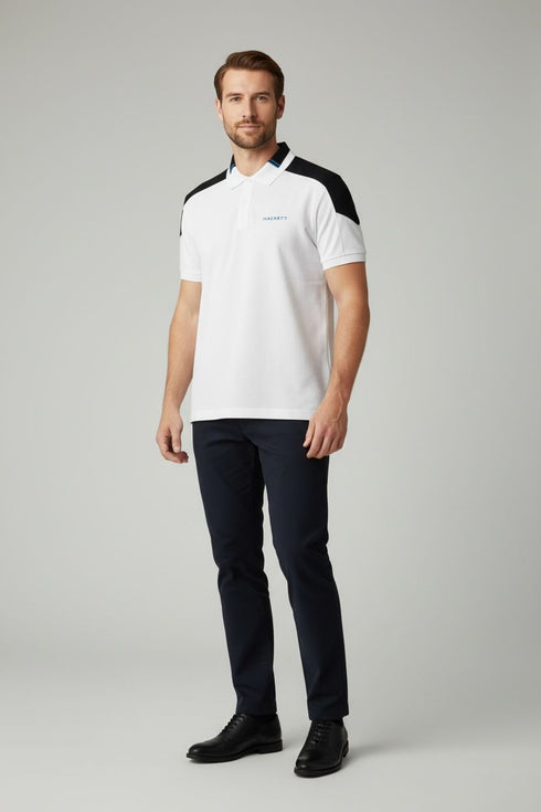 HACKETT SPORTS COLOR BLOCK PIEQUE POLO SHIRT