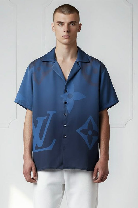 LOUIS VUITTON OVERSIZED SHIRT ALL-OVER LOGO-PRINT