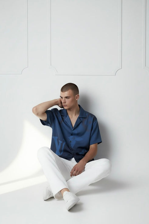 LOUIS VUITTON OVERSIZED SHIRT ALL-OVER LOGO-PRINT