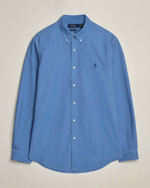 RL GARMENT-DYED OXFORD SHIRT - BLUE