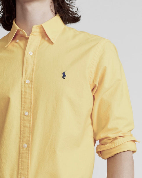 RL GARMENT-DYED OXFORD SHIRT - LIME YELLOW