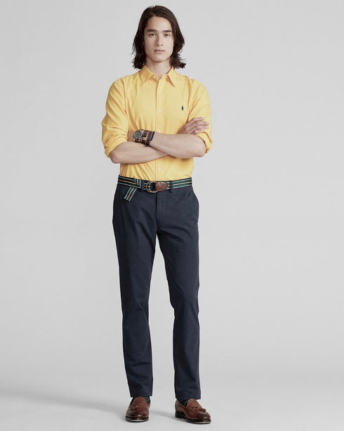 RL GARMENT-DYED OXFORD SHIRT - LIME YELLOW