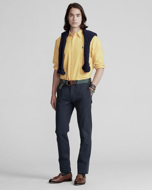 RL GARMENT-DYED OXFORD SHIRT - LIME YELLOW