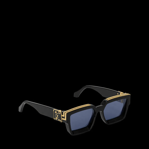 MILLIONAIRE VIBES – LV STYLE BLACK & GOLD SQUARE SUNGLASSES