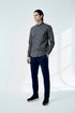 LACOSTE MEN'S SLIM FIT COTTON SHIRT - CHARCOAL
