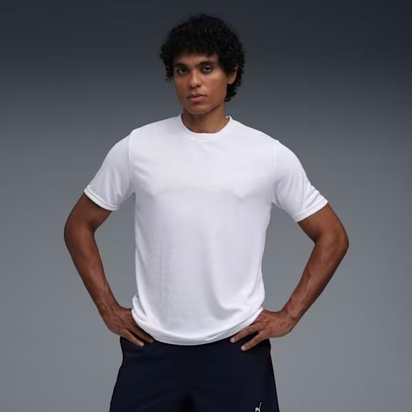 PUMA BASIC ROUND NECK T-SHIRT - WHITE