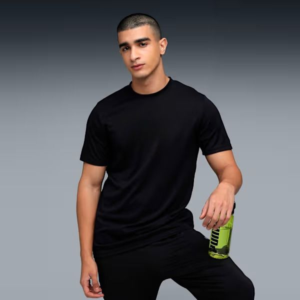 PUMA BASIC ROUND NECK T-SHIRT - BLACK