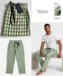 RALPH LAUREN CHECKED DRAWSTRING TROUSERS - LIGHT GREEN