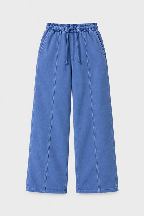 BERSHKA WASHED BLUE TONE RELAXED FIT TROUSER