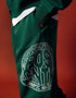 BERSHKA FOREST GREEN OVERSIZED FLEECE JOGGERS