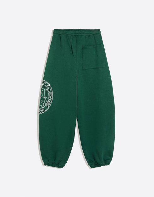BERSHKA FOREST GREEN OVERSIZED FLEECE JOGGERS